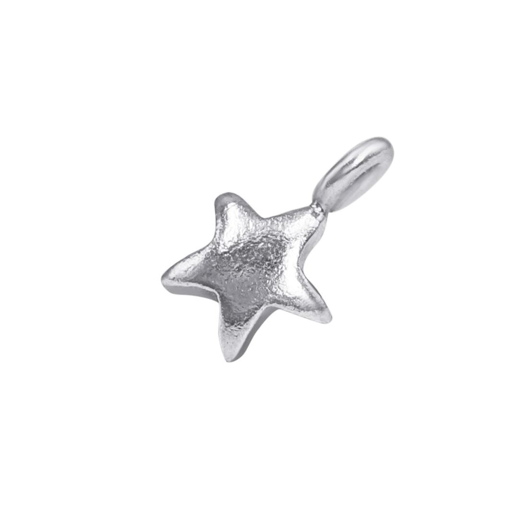 Hill Tribe Silver Small Puffed Star Charm Celestial Jewellery