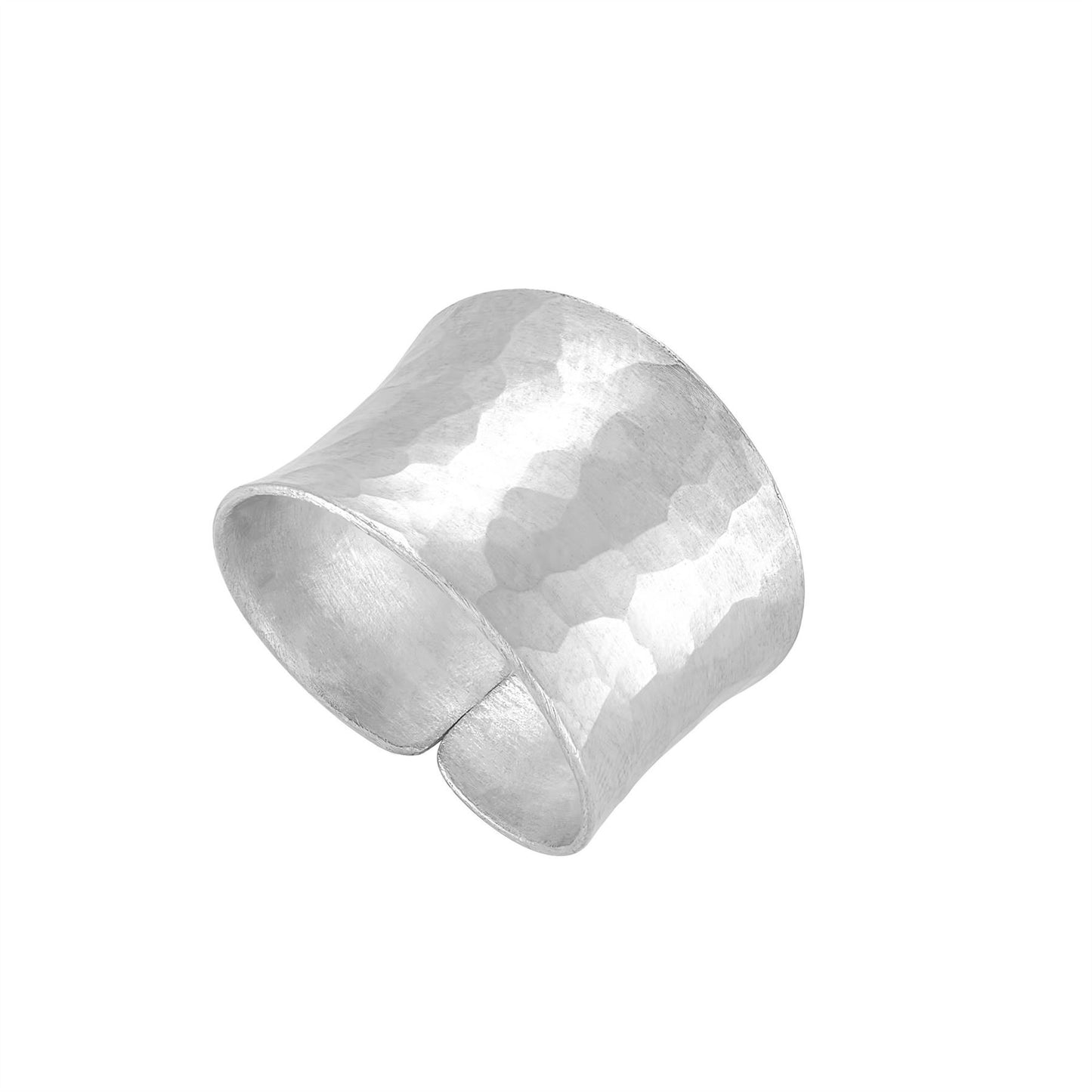 Hill Tribe Silver Wide Hammered Adjustable Ring Thumb & Fingers