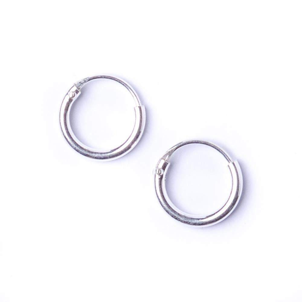 Sterling Silver 1.2 mm 8 mm Tiny Thin Hoops Sleeper Hoop Earrings