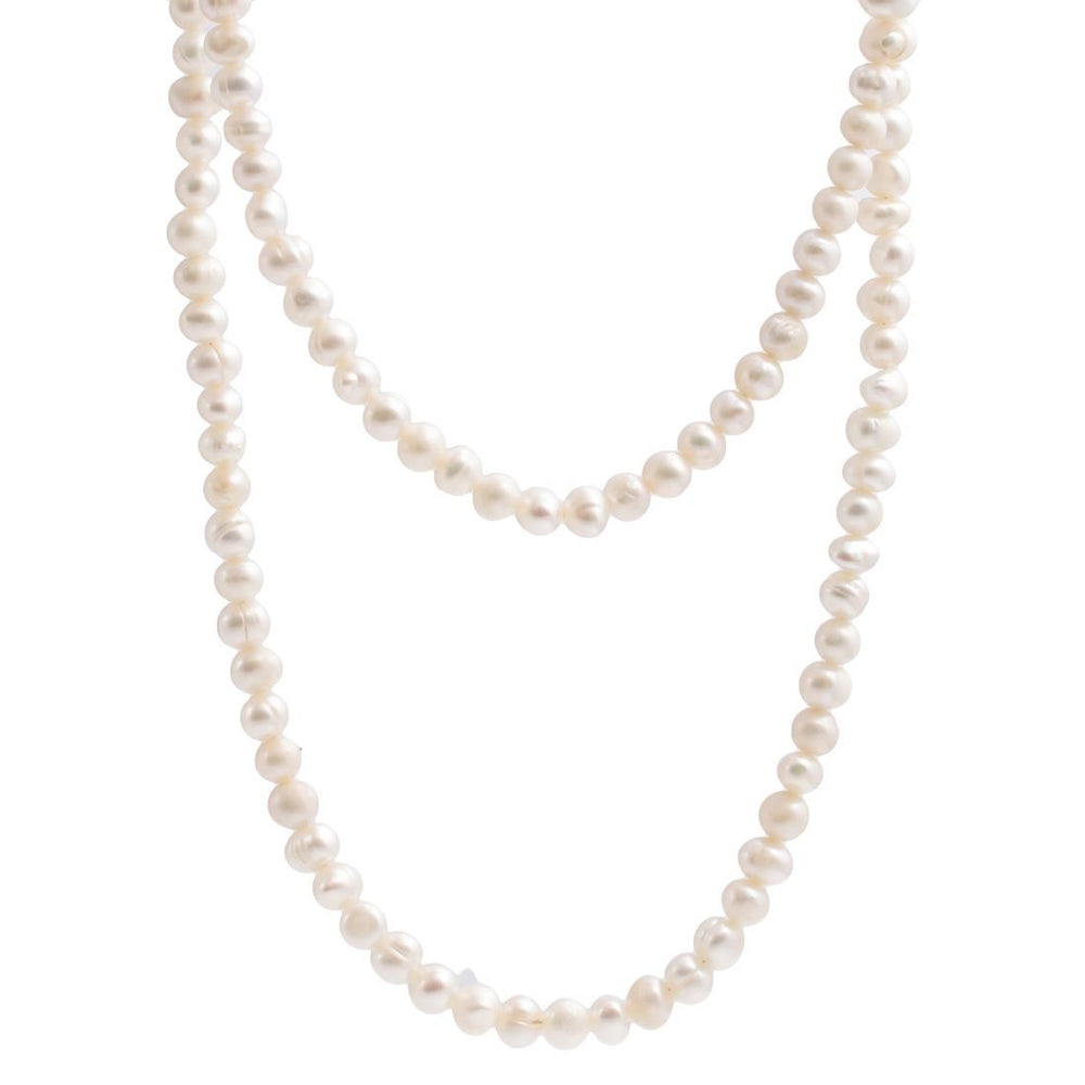 
                  
                    Sterling Silver Cream Freshwater Pearl Long Strand Beaded Necklace
                  
                