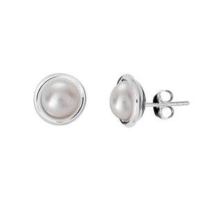 
                  
                    Sterling Silver Large Freshwater Pearl Studs Round Stud Earrings
                  
                