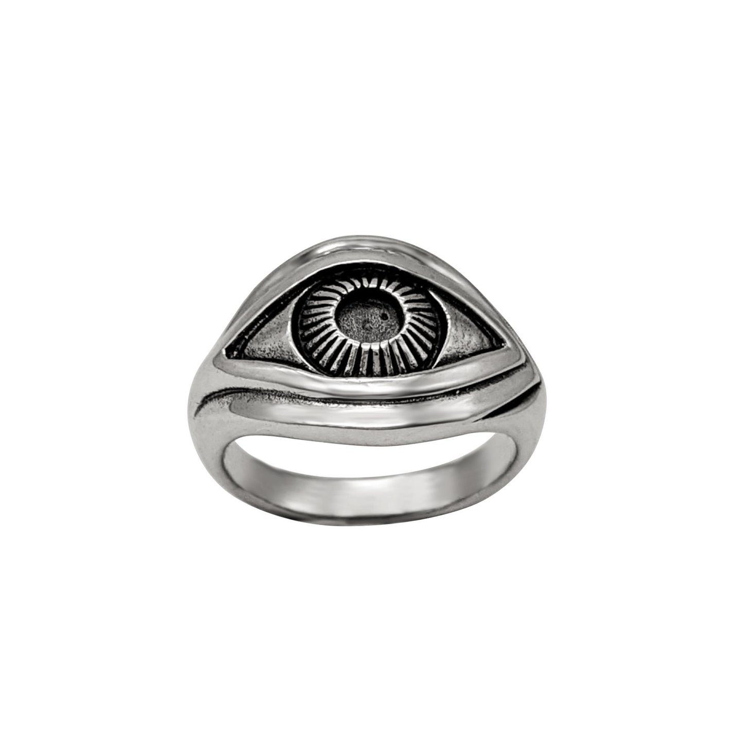 Sterling Silver Oxidised Eyeball Eye Ring Unique Gothic Wiccan Design