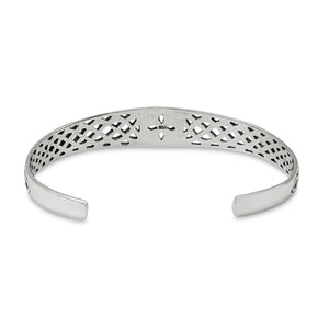 Sterling Silver Celtic Quaternary Knot Cuff Bangle - Open Adjustable Design