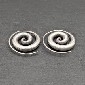 
                  
                    Hill Tribe Silver Spiral Threader Earrings Tribal Hoops
                  
                