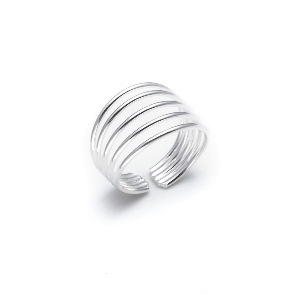 Sterling Silver Five Multi Band Adjustable Midi Pinky Toe Ring