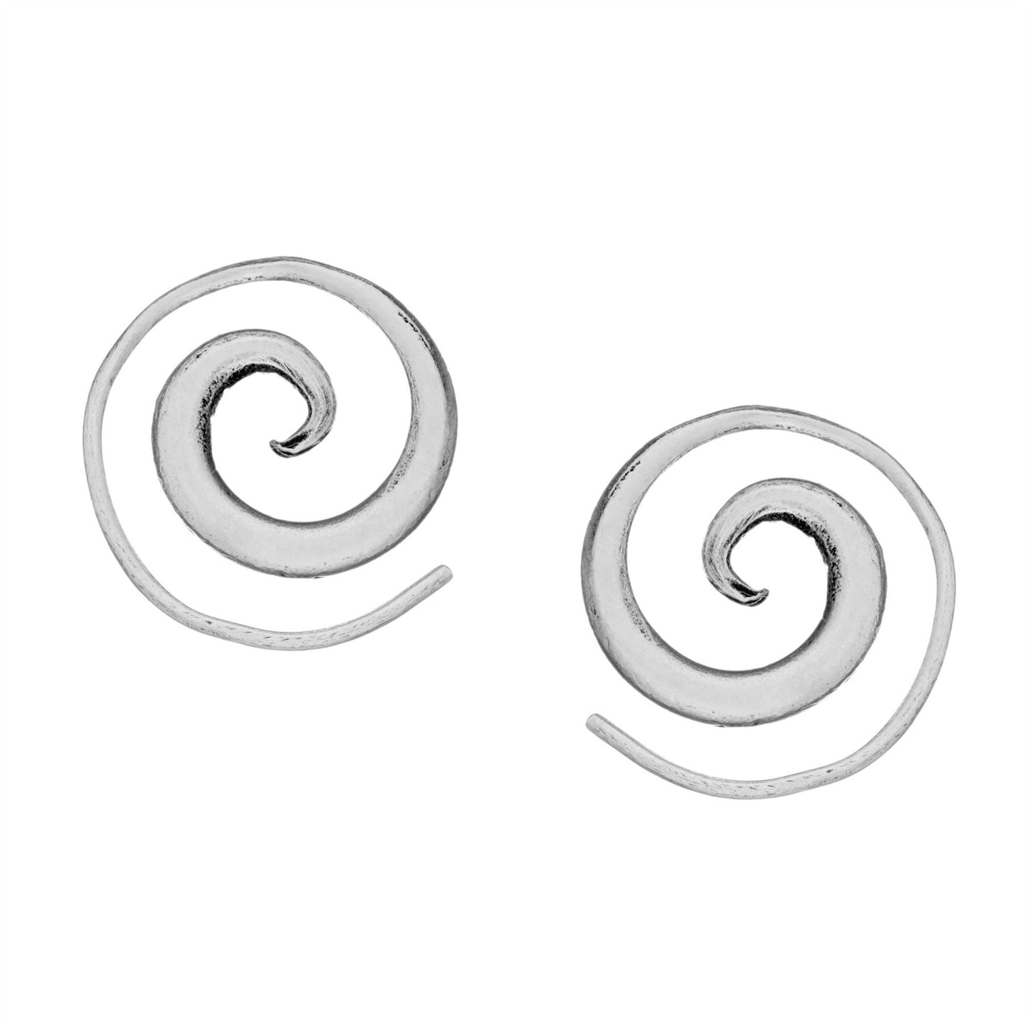 Karen Hill Tribe Silver Minimalist Simple Spiral Threader Earrings