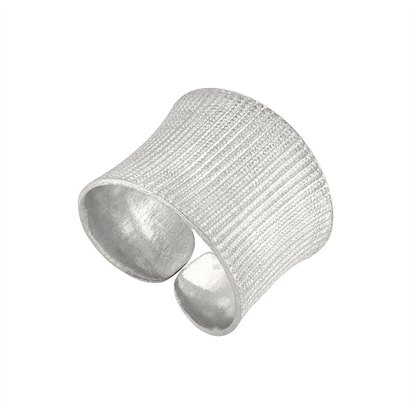 Hill Tribe Silver Wide Grooved Adjustable Ring Thumb & Fingers