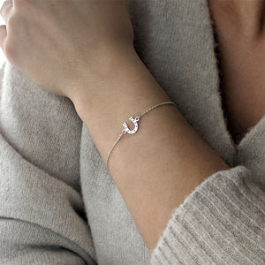 
                  
                    Sterling Silver Horse Shoe Good Luck Charm Bracelet Thin Cable Chain
                  
                