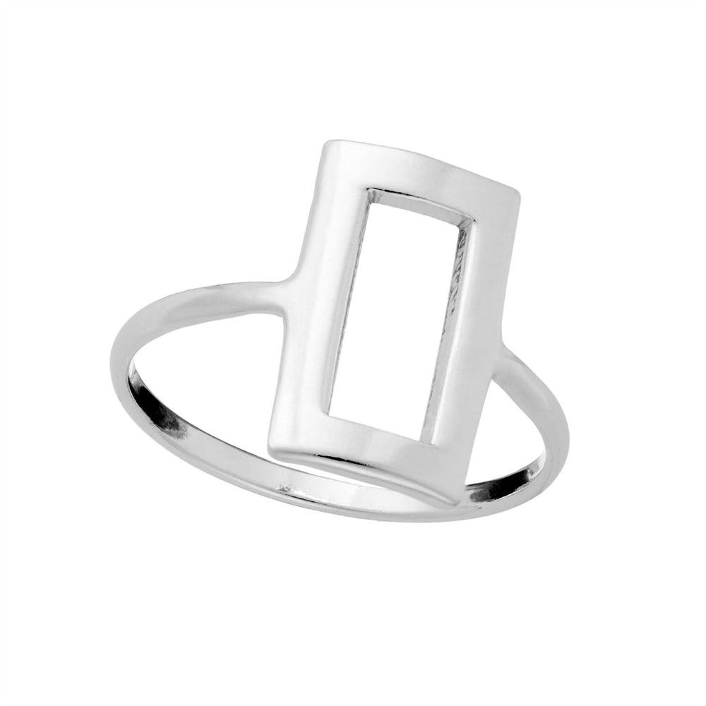 
                  
                    Sterling Silver Thin Band Rectangle Ring
                  
                