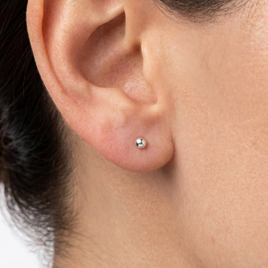Sterling Silver Simple Ball Stud Earrings 2mm - Small Round Studs