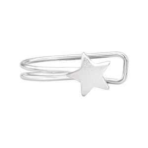 
                  
                    Sterling Silver Flat Star Cuff Earring - Celestial Ear Cuff
                  
                