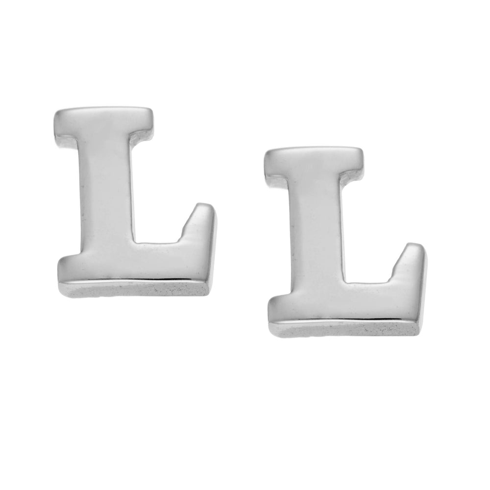 
                  
                    Sterling Silver Letter Initial Alphabet Stud Earrings Small Name Studs
                  
                