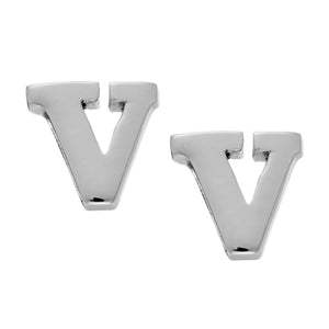 
                  
                    Sterling Silver Letter Initial Alphabet Stud Earrings Small Name Studs
                  
                