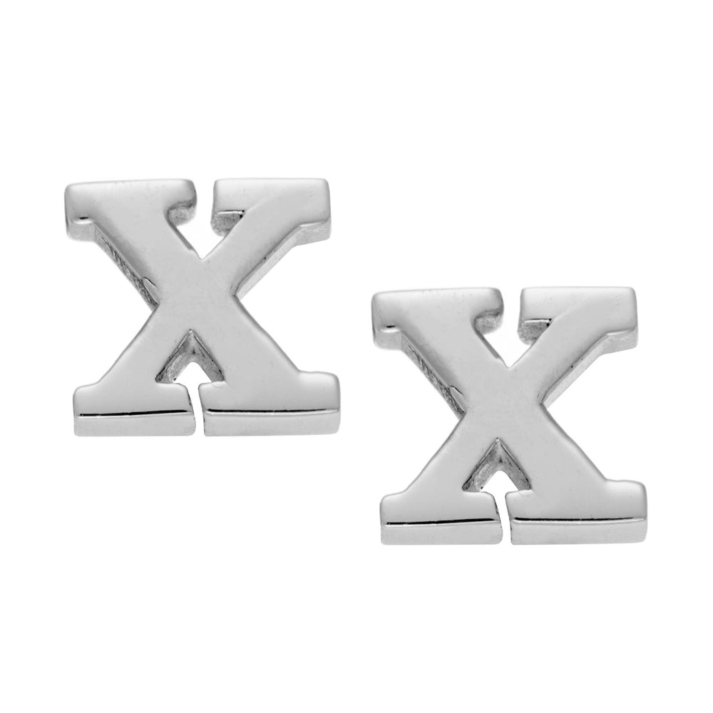 
                  
                    Sterling Silver Letter Initial Alphabet Stud Earrings Small Name Studs
                  
                