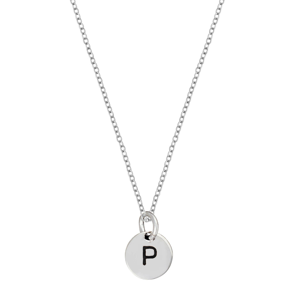 
                  
                    Sterling Silver Letter Initial Alphabet Pendant Necklace Curb Chain
                  
                