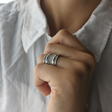 Silver Band, 925 Sterling Silver Rings, Statement Tribal offers Bands, Eternity Band, Antique look Rings, Boho Band, Indian Jewellery, Unique Ring