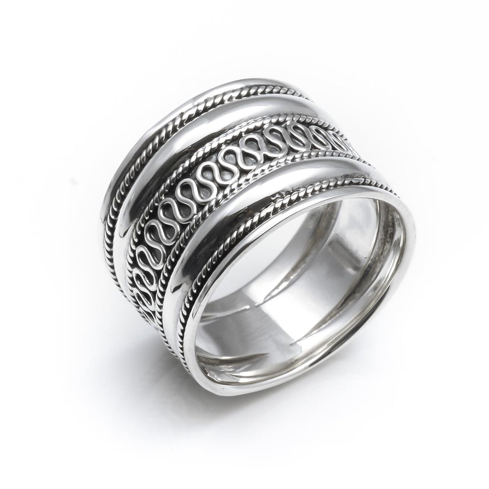 thumbnail image 2 of Minimal Design 925 Sterling Silver Men's Ring With Husn-i Calligraphy \"Hasbiyallah\" Written... 2 of 11