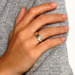 
                  
                    Sterling Silver Classic Spinner Ring - Fidget Flat-Edge Band
                  
                