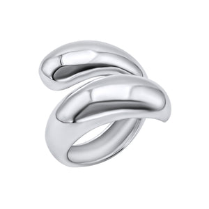 
                  
                    Sterling Silver Extra Chunky Teardrop Wrap Ring - Puffed Water Drop
                  
                