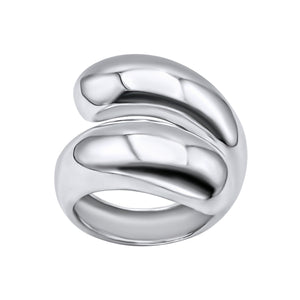 
                  
                    Sterling Silver Extra Chunky Teardrop Wrap Ring - Puffed Water Drop
                  
                