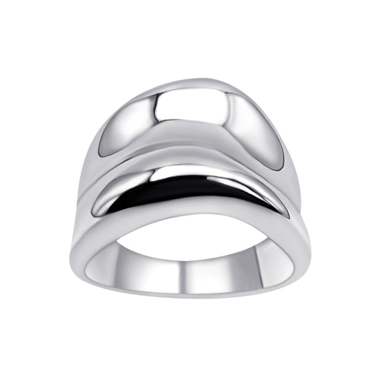 
                    
                      Chunky sterling silver concave ring with tapered band
                    
                  