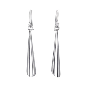 
                  
                    Sterling Silver Cone Drop Earrings - 35mm Long Dangle Geometric Design
                  
                