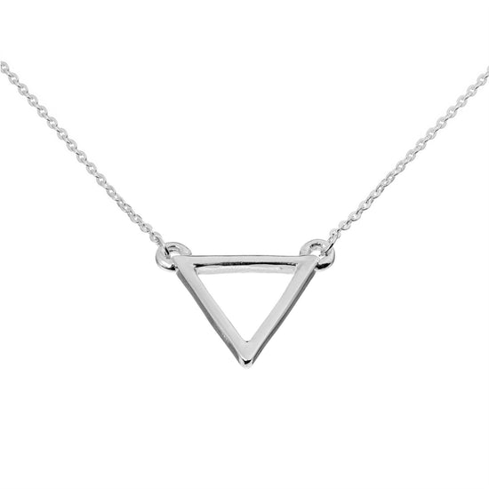 Sterling Silver Geometric Open Triangle Chain Necklace