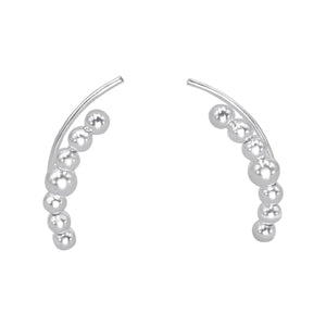 
                  
                    Sterling Silver Graduated Ball Climber Earrings - Geometric Climbers
                  
                