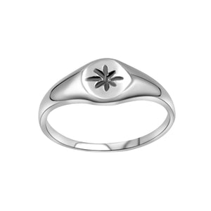 
                  
                    Sterling Silver North Star Signet Ring - Classic Celestial Band
                  
                