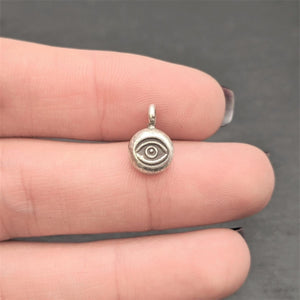 
                  
                    Karen Hill Tribe Silver Small Round Eye Engraved Tribal Pendant
                  
                