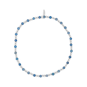 
                  
                    Sterling Silver Blue Agate Stretch Bracelet - Stacking Beaded Design
                  
                