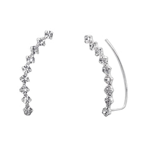 
                  
                    Sterling Silver Cubic Zirconia Climber Earrings - Sparkly Climbers
                  
                