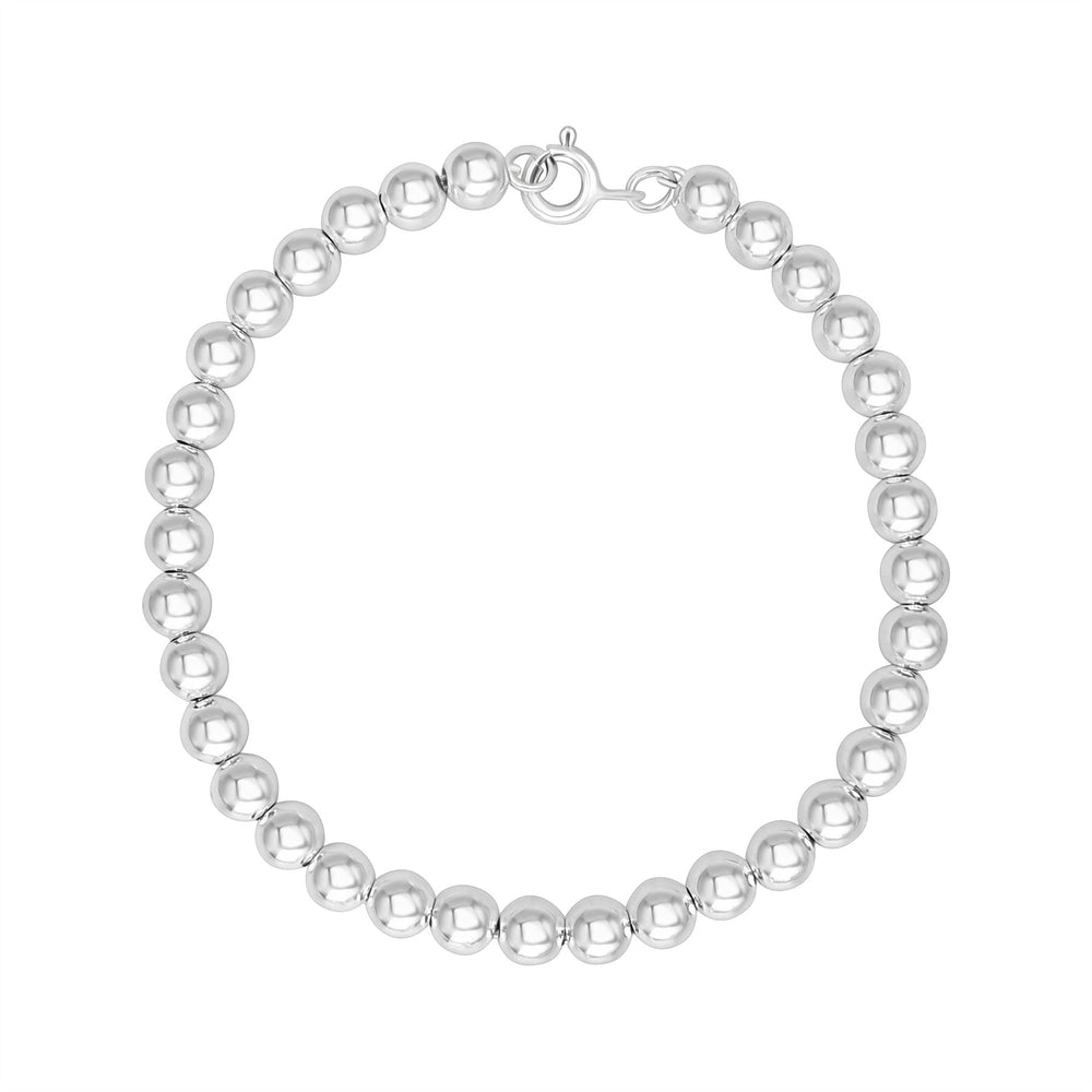 Sterling Silver Chunky Ball Bead Bracelet - Stackable Design