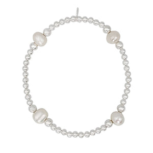 
                  
                    Sterling Silver Freshwater Pearl Ball Bead Stretch Stacking Bracelet
                  
                