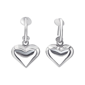 
                  
                    Sterling Silver Puffed Heart Hoop Earrings - Round Tube Hoops
                  
                