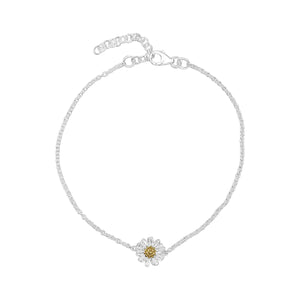 
                  
                    Sterling Silver Daisy Bracelet - Gold-Plated Cable Chain Design
                  
                