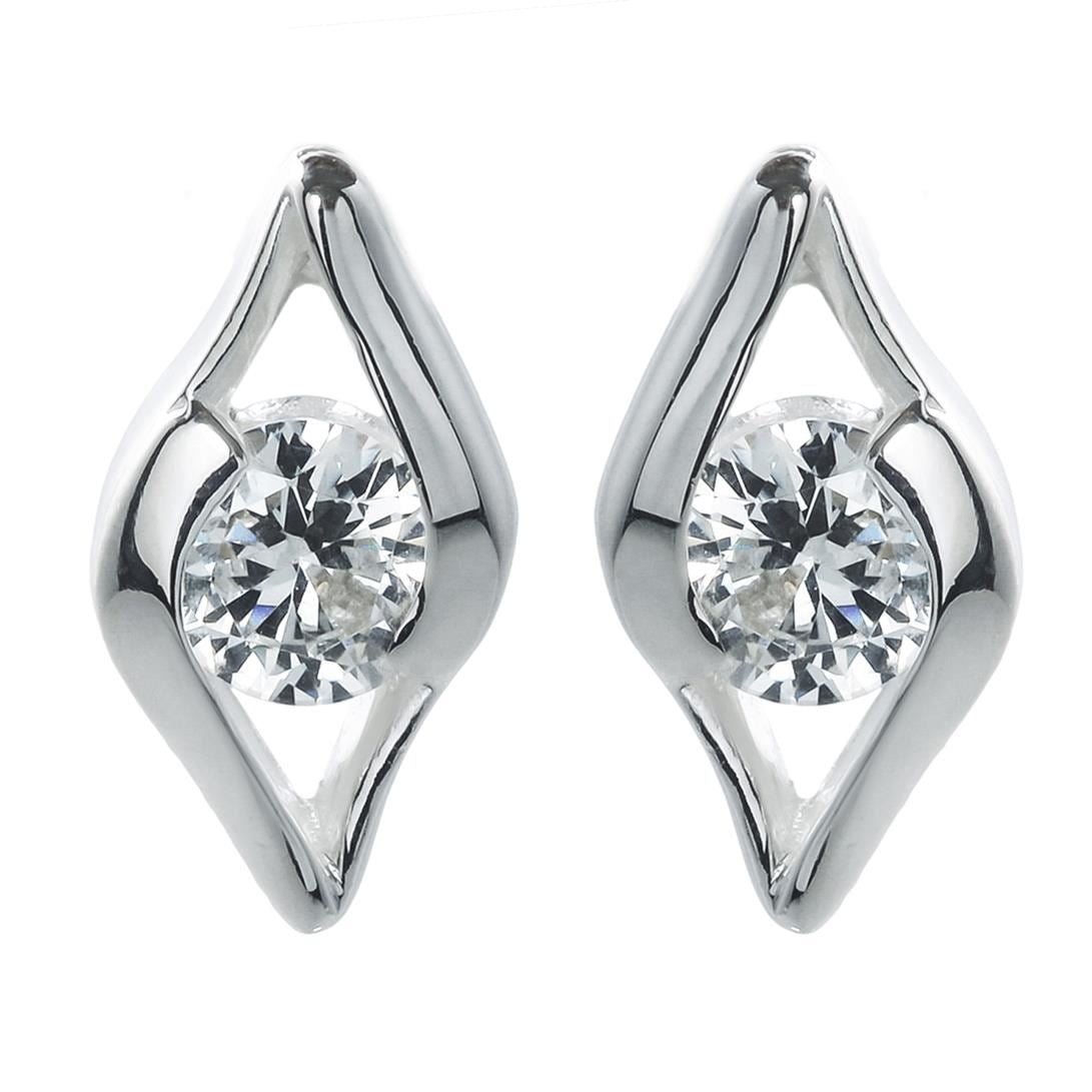 Sterling Cubic Zirconia Eye Earrings