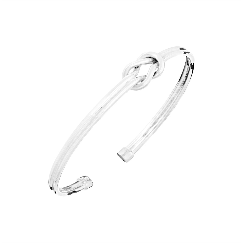 
                  
                    Sterling Silver Love Knot Double Band Adjustable Bangle
                  
                