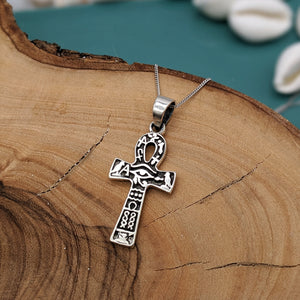 
                  
                    Sterling Silver Oxidised Small Egyptian Ankh & Eye of Horus Necklace
                  
                