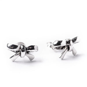 
                  
                    Sterling Silver Ribbon Bow Small Stud Earrings
                  
                