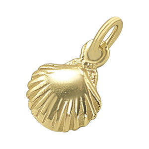 
                  
                    Gold-Plated Sterling Silver Scallop Shell Charm - Seashell Pendant
                  
                