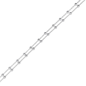 
                  
                    Sterling Silver Double Strand Anklet - Satellite Chain Ankle Bracelet
                  
                