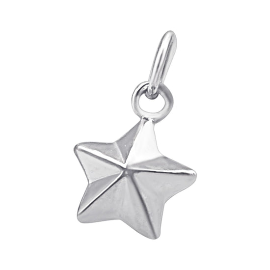 Sterling Silver Faceted Star Charm - Celestial Jewellery Finding