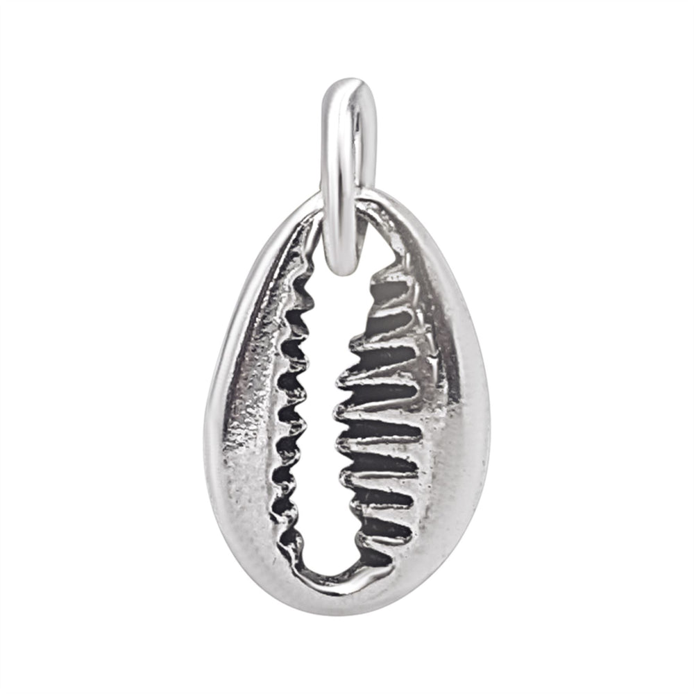 Sterling Silver Cowrie Seashell Charm - Small Shell Shaped Pendant