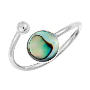 
                  
                    Sterling Silver Abalone Shell Iridescent Swirl Ring
                  
                