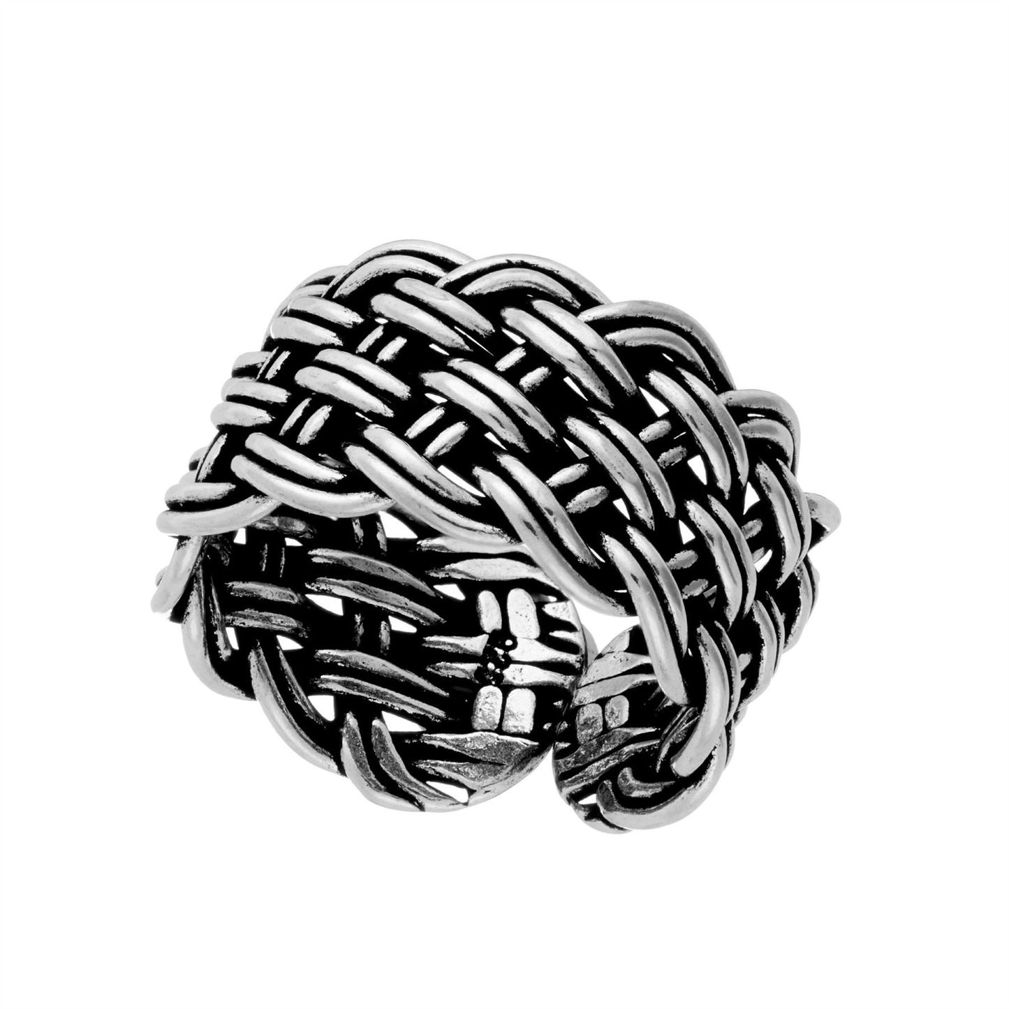 
                  
                    Sterling Silver Chunky Weave Open Ring
                  
                