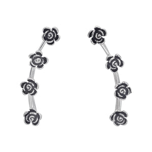 
                  
                    Sterling Silver Gothic Rose Climber Earrings - Floral Ear Climbers
                  
                