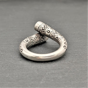 
                  
                    Karen Hill Tribe Silver Chunky Wraparound Tribal Motif Ring
                  
                