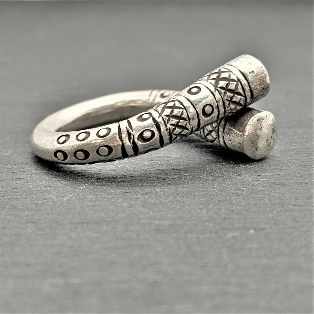 
                  
                    Karen Hill Tribe Silver Chunky Wraparound Tribal Motif Ring
                  
                