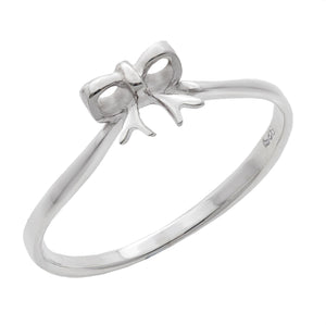 
                  
                    Sterling Silver Thin Small Bow Ribbon Ring
                  
                